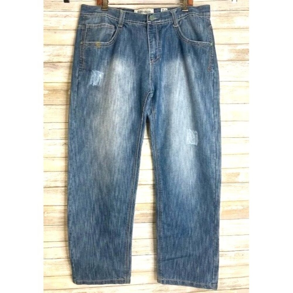 A. Prodigee Denim Men’s Jeans Size 38‎ Distressed Blue Straight Leg